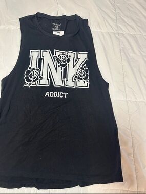 Black NY Addict Graphic Muscle Tank #119